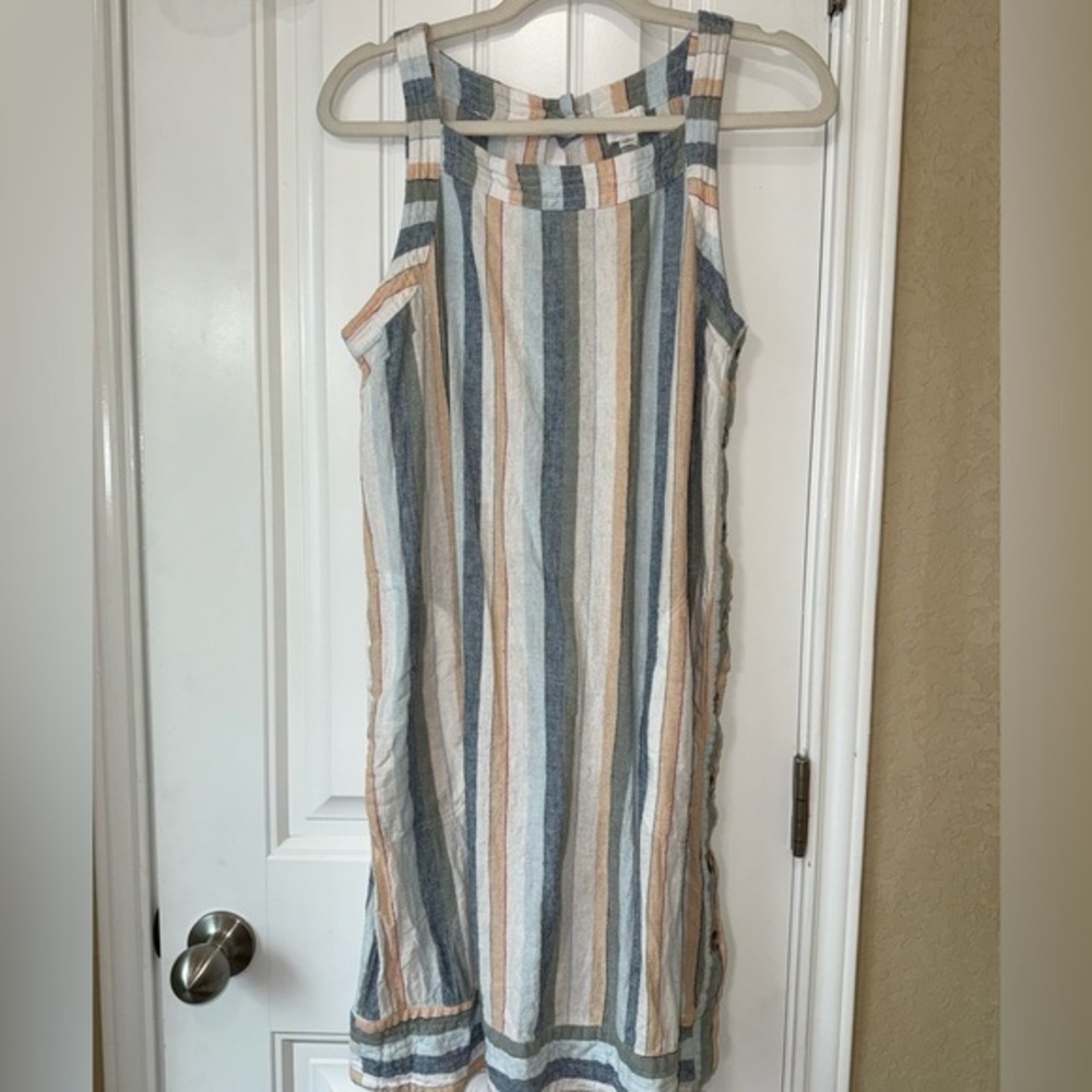 Forcynthia Striped Linen Sheath Dress - Picture 1 of 7